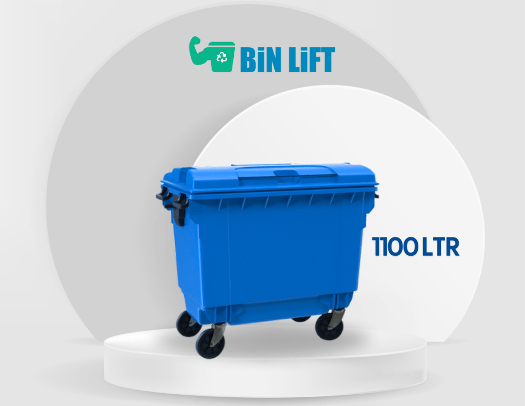 1100 ltr blue plastic garbage bin