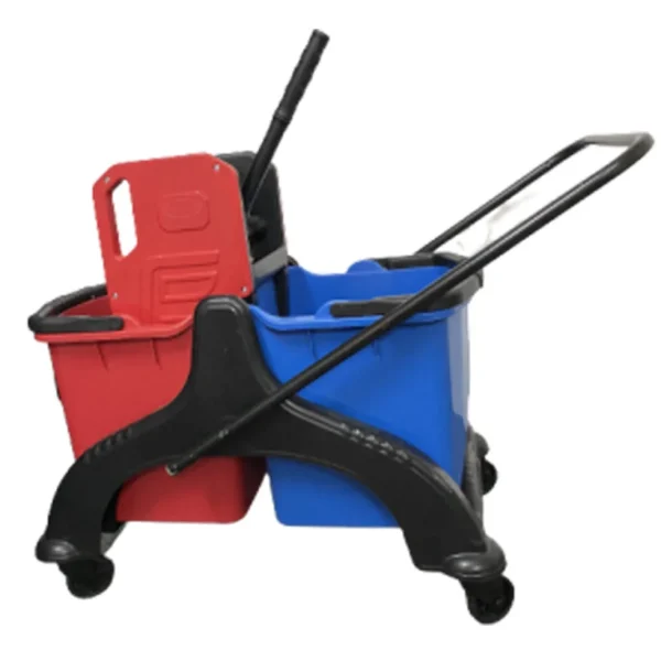 Mop Trolley Double Bucket Plastic – Perfect for Cleaning and Transporting set of 1 Trolley | Bin Lift – Qatar