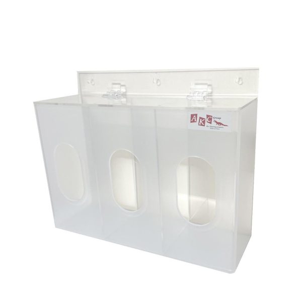 Acrylic Dispenser for Gloves, Face Mask & Hair Net 3 Grid | Bin Lift – Qatar