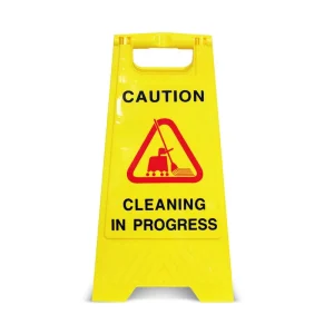 Plastic sign board “Cleaning in progress” | Bin Lift – Qatar